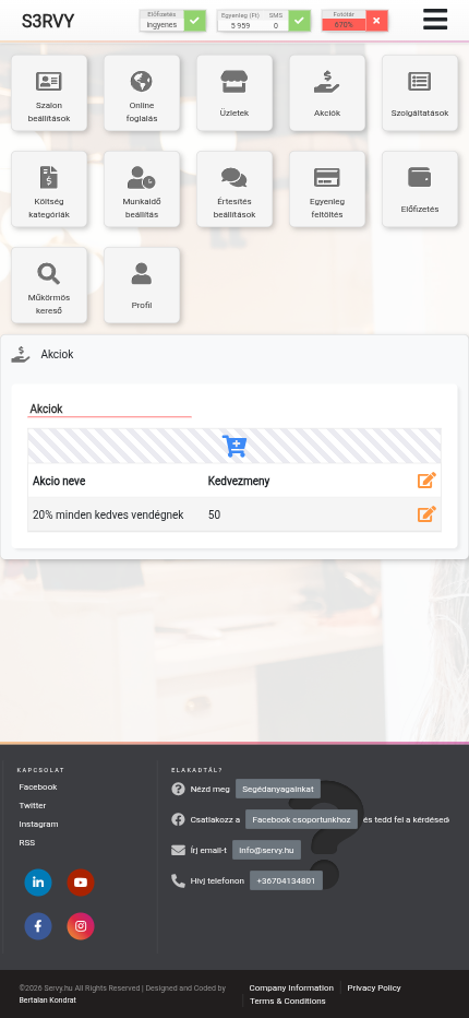Az akciók kezelése