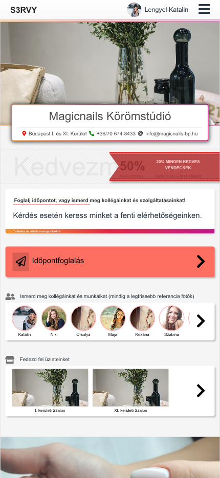 Az akció megjelenése a foglalási oldalon